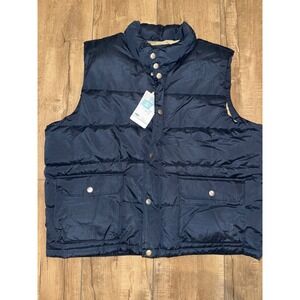 Old Navy XXL Mens Navy Blue Puffer Vest Full Zip Snap Front Frost Free